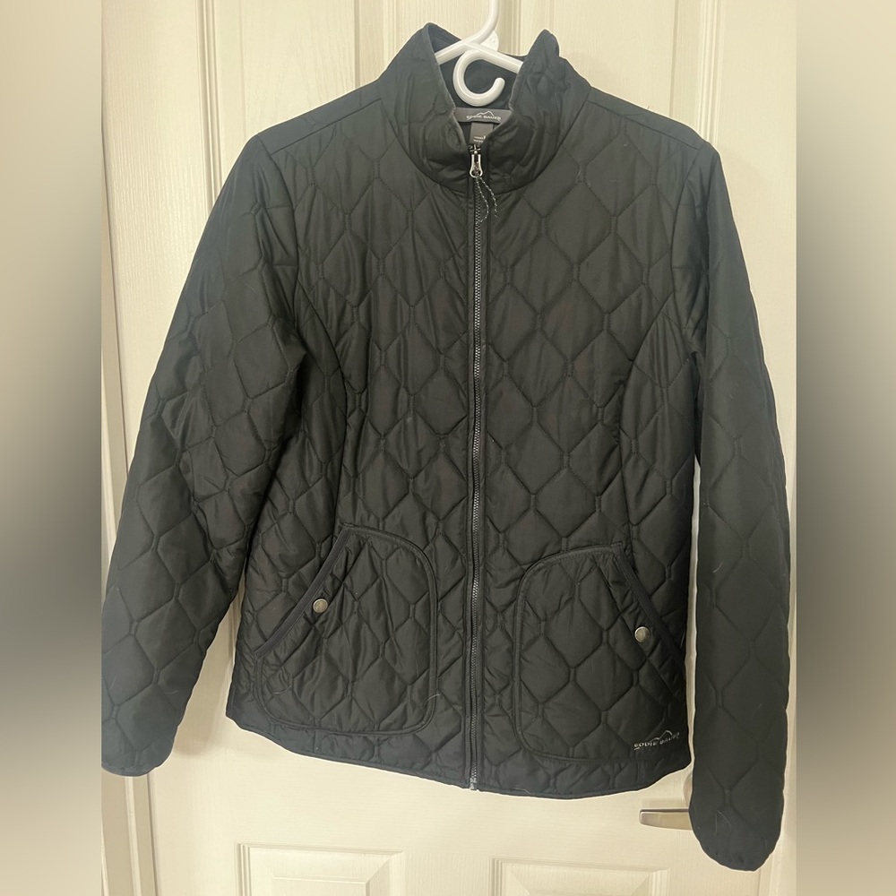 Eddie Bauer Dark Black Quilted Puffer Size  Medium.